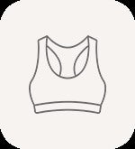 Line drawing icon of HSIA sports bra category