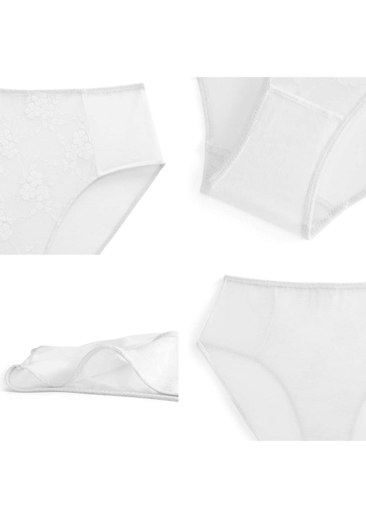 HSIA Spring Romance High-Rise White Lace Brief Underwear