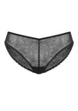 Studio shot of the black HSIA Stella sheer lace bikini panty on a white background, highlighting the smooth, no-dig edges and soft breathable gusset.