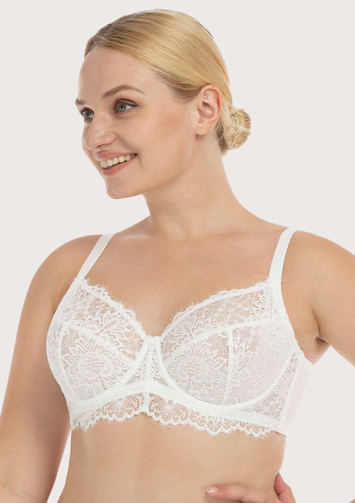 Camille Camille Womens White Soft Lace Cup Bra