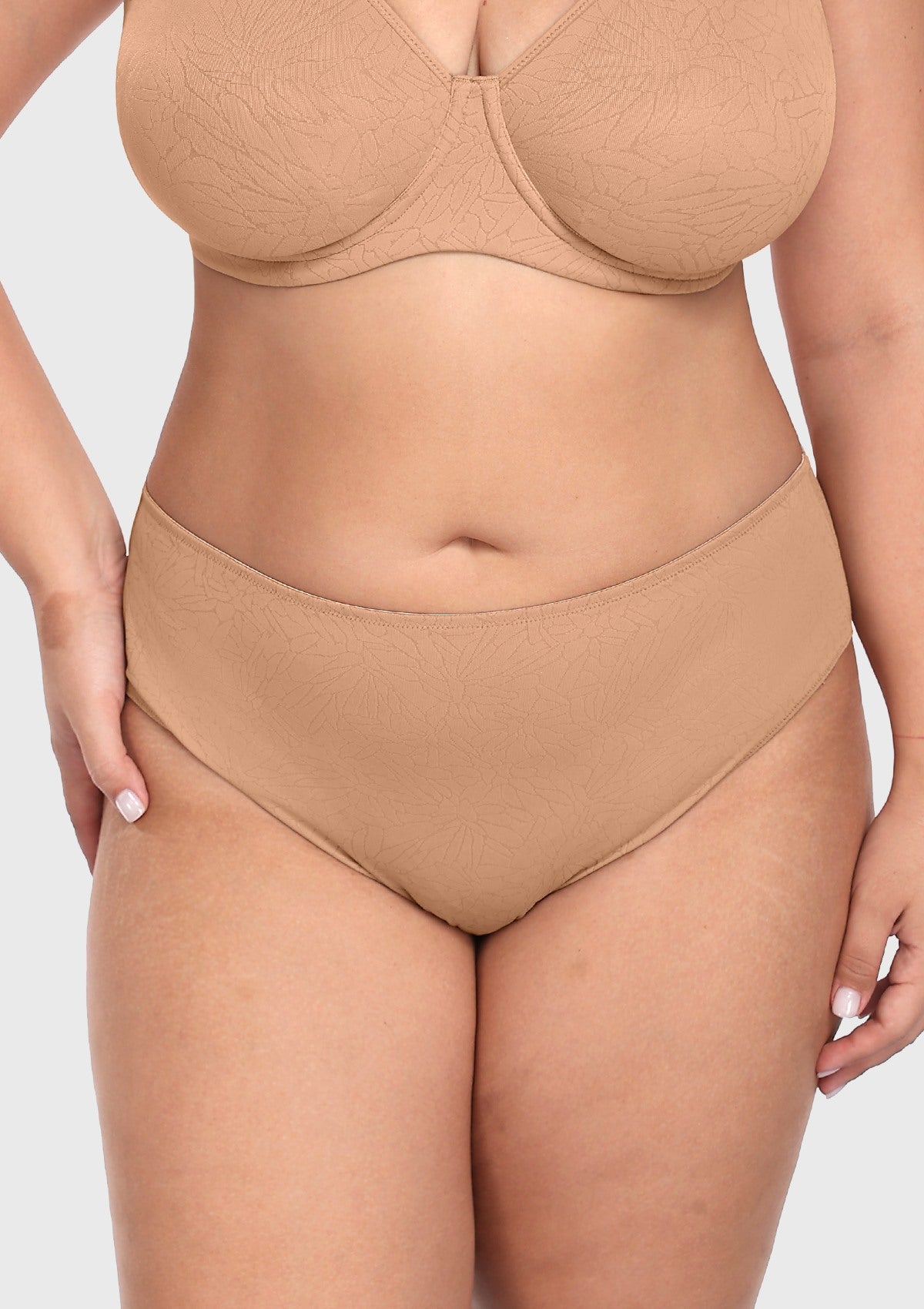 HSlA Joan Comfortzone Full Coverage High-Rise Bikini Underwear Soft Stretch Panties Lingerie - HSIA