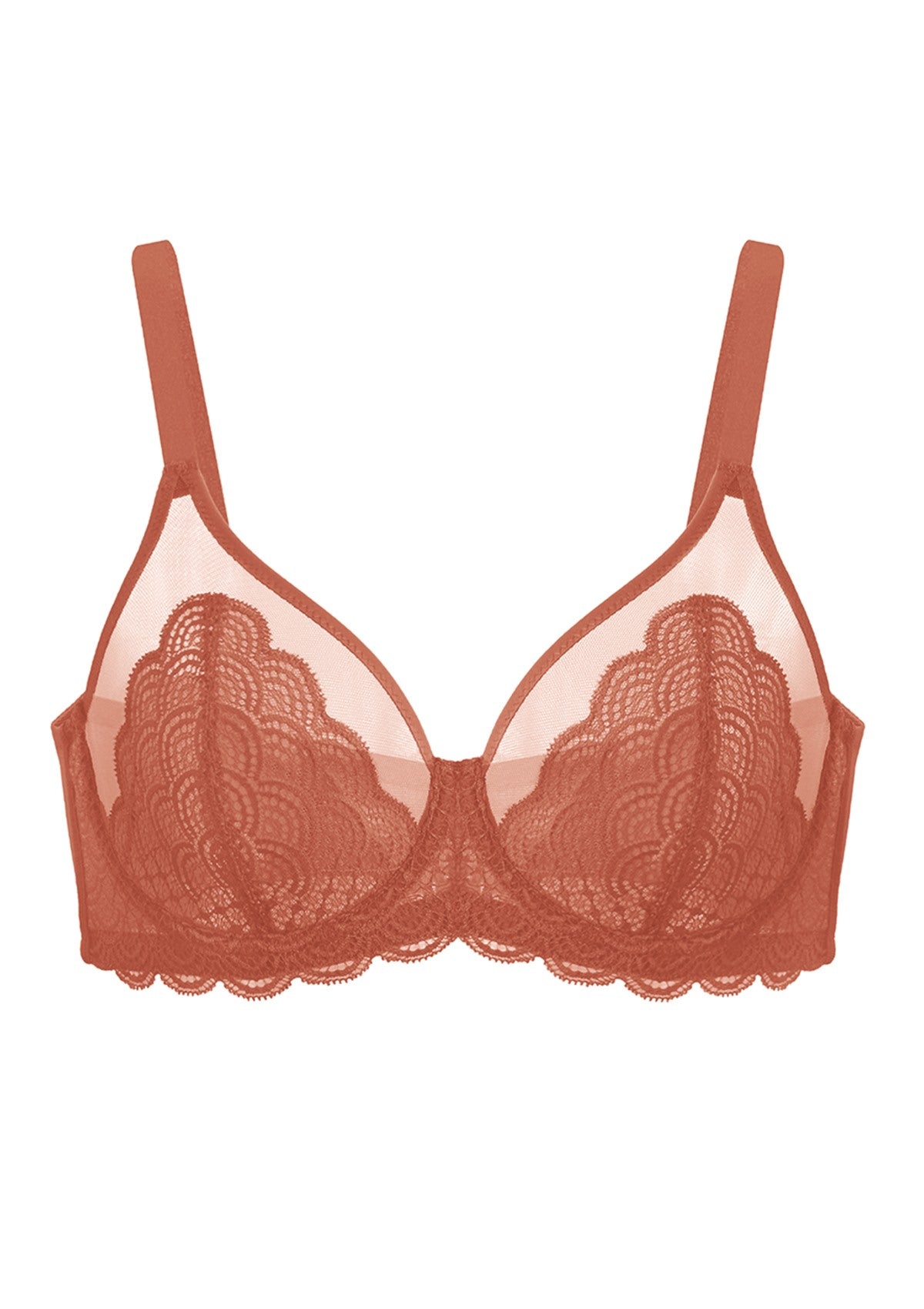 (Cardi B recommends)Mermaid Scales Lace Beige Brown Unlined Bra - HSIA