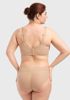 HSIA Pearl Shimmer Light Beige Unlined Plus Size Full Coverage Underwire Comfortable Bra - HSIA