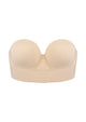 Daisy Smooth Lace Beige Lightly Padded Longline Underwire Strapless Balconette Bra - HSIA
