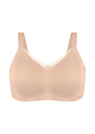 Songful Plus Size Seamless Wireless Supportive Full Coverage Mesh Crossover Bra - HSIA