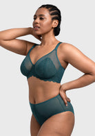 (Cardi B recommends)Mermaid Scales Lace Beige Brown Unlined Bra - HSIA