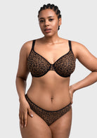 HSIA Leopard wild Unlined Plus Size Breathable Soft Mesh No Padding Underwire Bra - HSIA