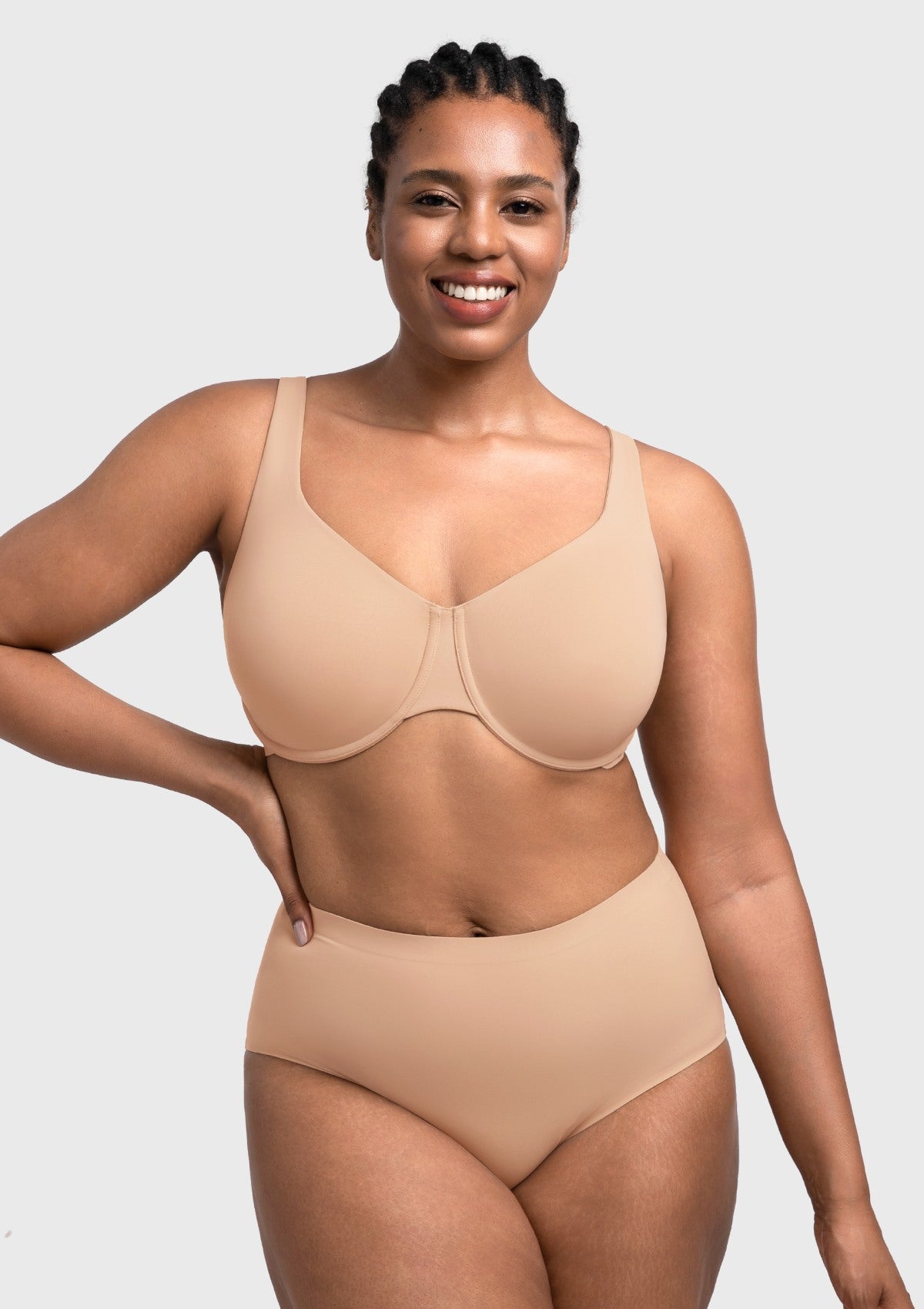 Full Coverage Plus Size T-Shirt Bra with Silky Satin Feel - HSIA