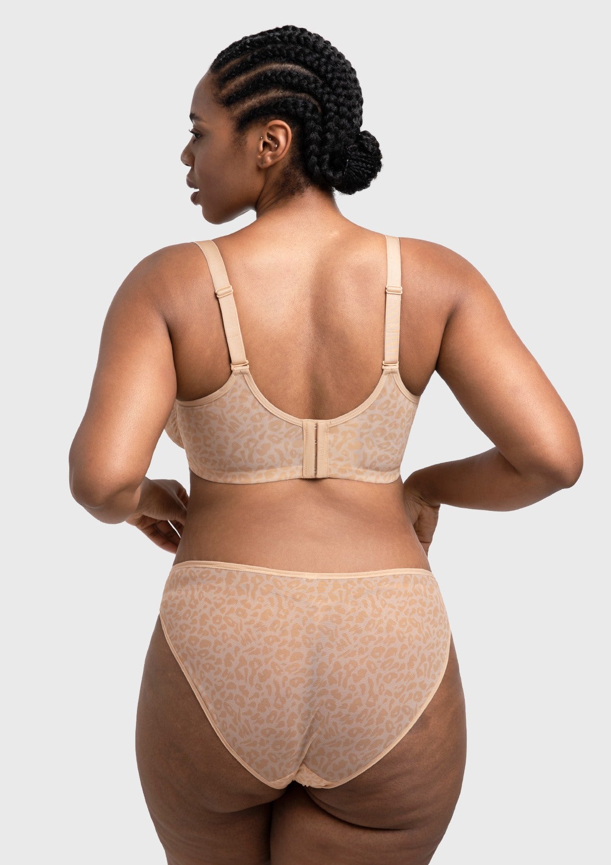 HSIA Leopard wild Unlined Plus Size Breathable Soft Mesh No Padding Underwire Bra - HSIA