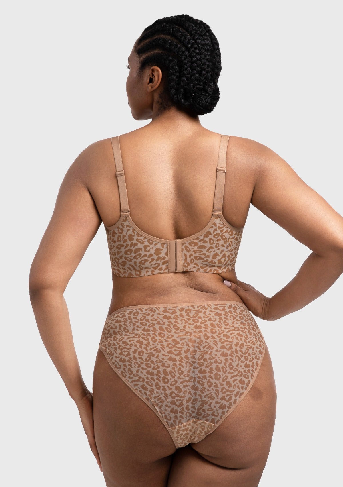 HSIA Leopard wild Unlined Plus Size Breathable Soft Mesh No Padding Underwire Bra - HSIA