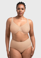 Full Coverage Plus Size T-Shirt Bra with Silky Satin Feel - HSIA
