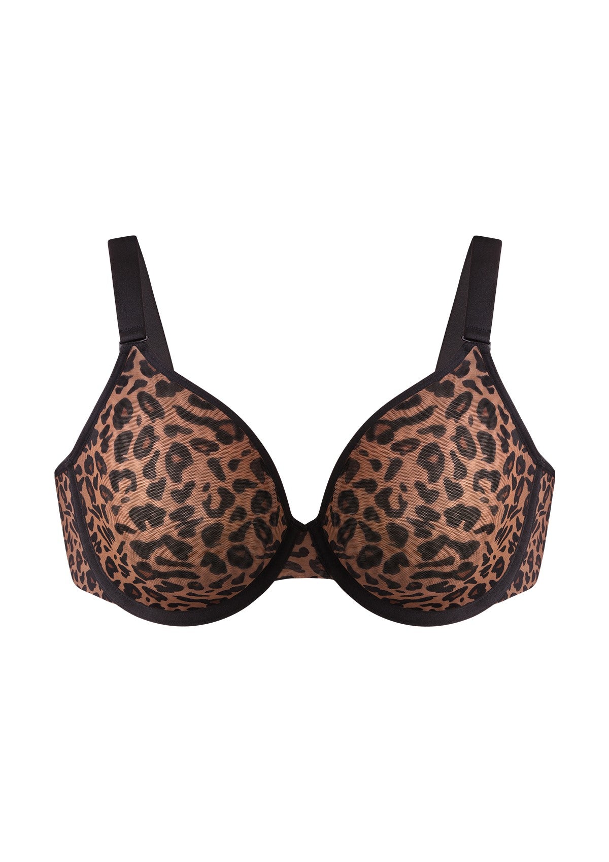 HSIA Leopard wild Unlined Plus Size Breathable Soft Mesh No Padding Underwire Bra - HSIA