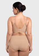 Back view of the light nude longline bra showing ultimate back smoothing and invisible support
