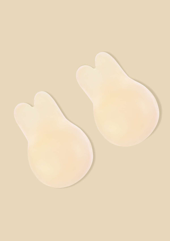 HSIA HSIA Bunny-Shaped Silicon Adhesive Push-Up Pasties Invisible Bra 2 Pack Beige / M(S/M)