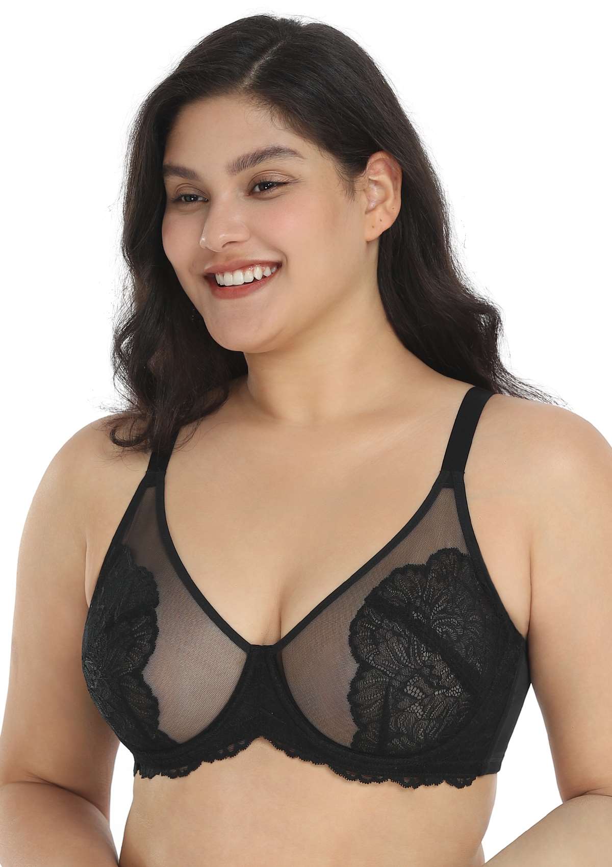 HSIA Blossom Black Unlined Lace Bra - HSIA