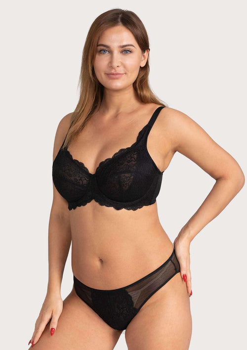 Anemone Unlined White Dolphin Lace Underwire Bra Set