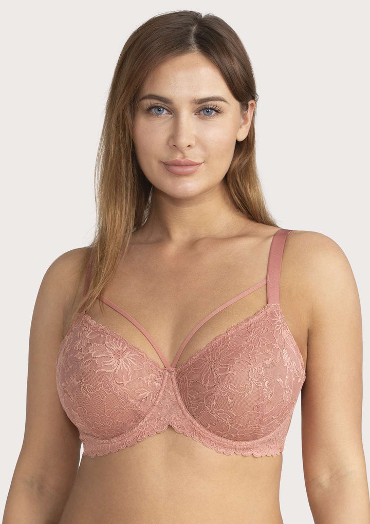 HSIA HSIA Sexy Unlined Light Coral Strappy Bra Set Light Coral / 32 / C