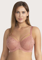 Pretty In Petals Light Coral Unlined Strappy Lace Bra - HSIA
