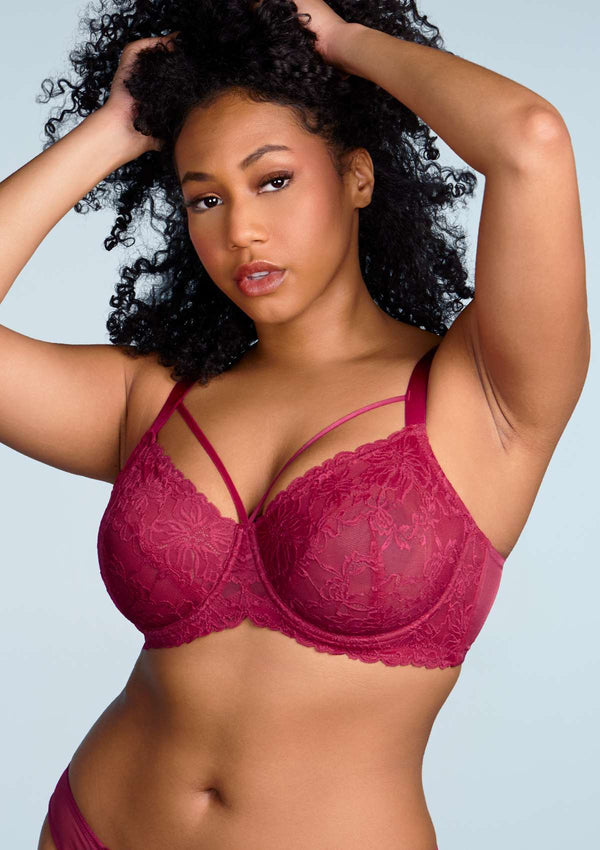 HSIA Pretty In Petals Lace Panties and Bra Set: Plus Size Women Bra