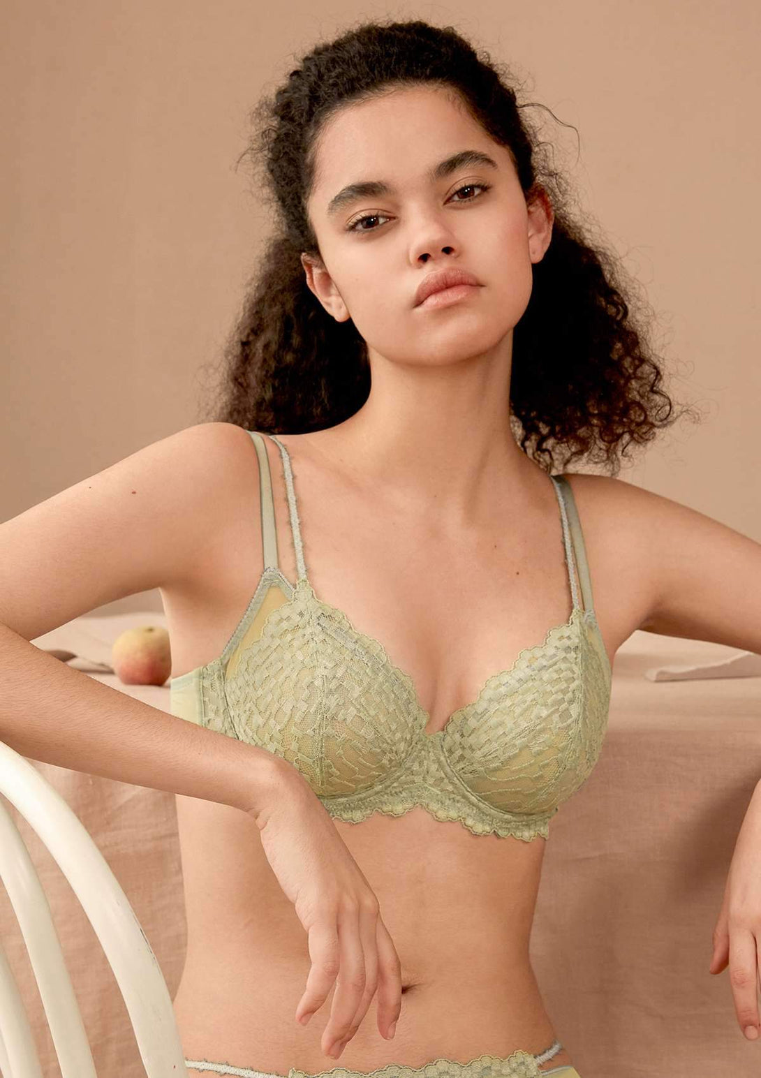 HSIA HSIA Double Straps Full Lace Bra 32D / Light Green
