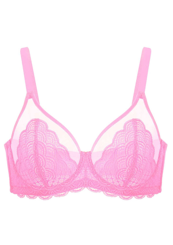 HSIA Mermaid Scales Sheer Lace Bra Unlined Mesh Bra No Back Fat Bra