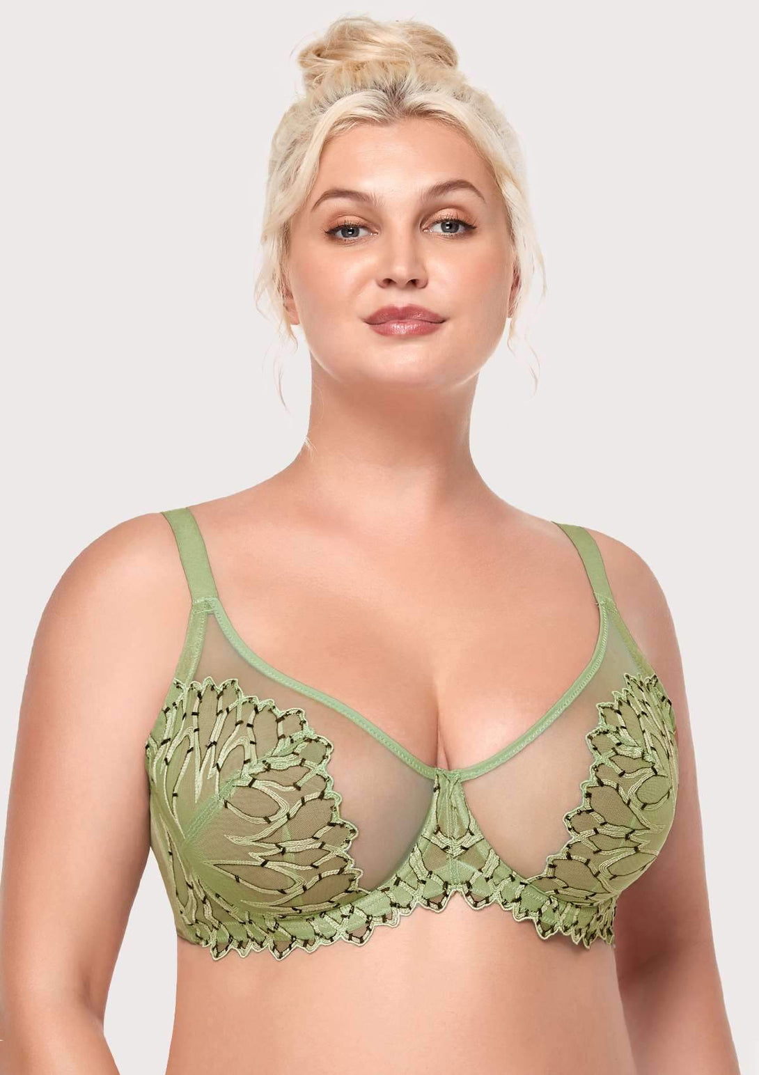 HSIA HSIA Gorgeous Unlined Lace Bra Green / 32 / C