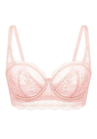 HSIA Floral Lace Unlined Bridal Pink Balconette Bra Set - HSIA