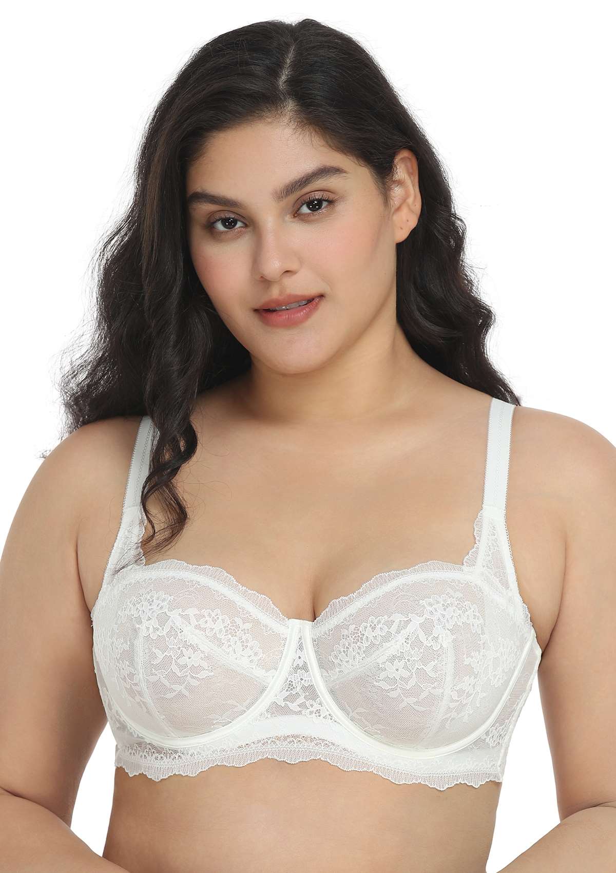 I Do Floral Lace Unlined Balconette Bra - HSIA