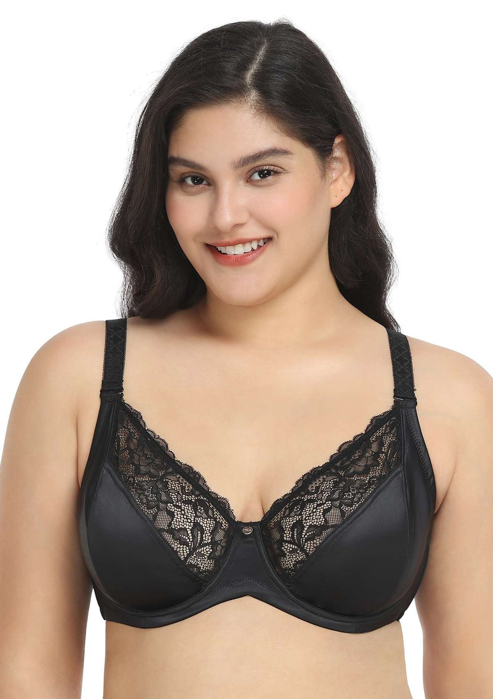 HSIA Foxy Satin Silky Full Coverage Underwire Bra with Floral Lace