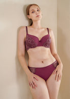 Lovelush Flower Trim Padded Underwire Bra - HSIA