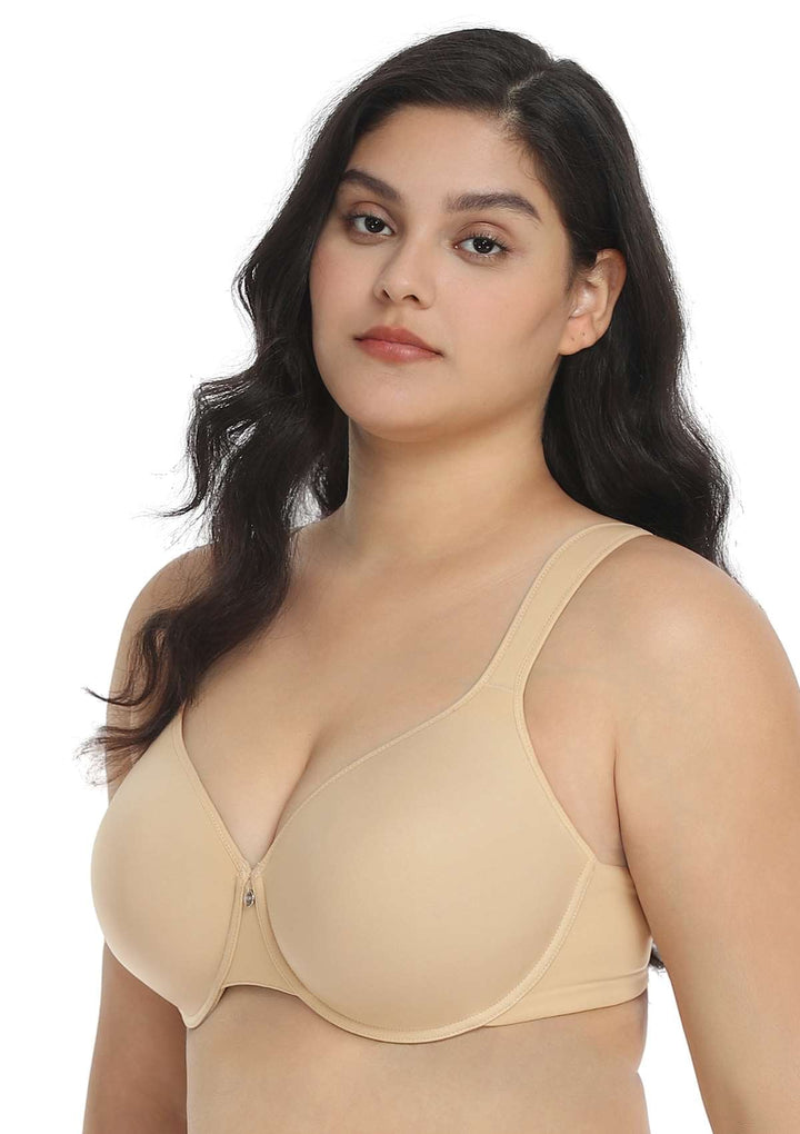 HSIA Patricia Smooth Classic T-shirt Lightly Padded Underwire bra Beige / 34 / D