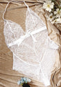 Deep V Lace Sheer Mesh Bodysuit Lingerie - HSIA