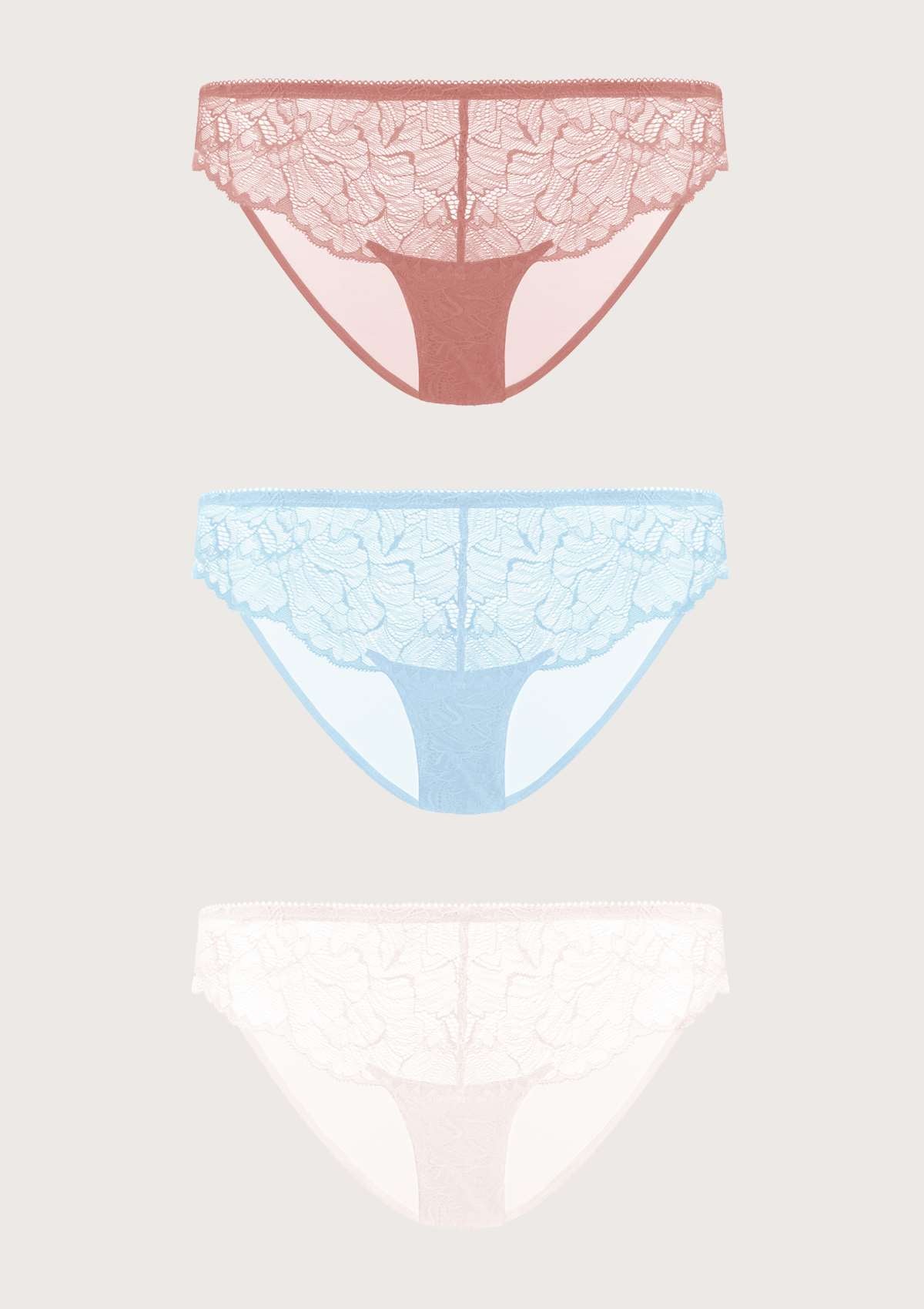 HSIA Blossom Lace Bikini Underwears 3 Pack - HSIA