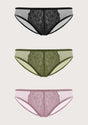 HSIA Front Floral Lace Bikini Underwear 3 Pack - HSIA