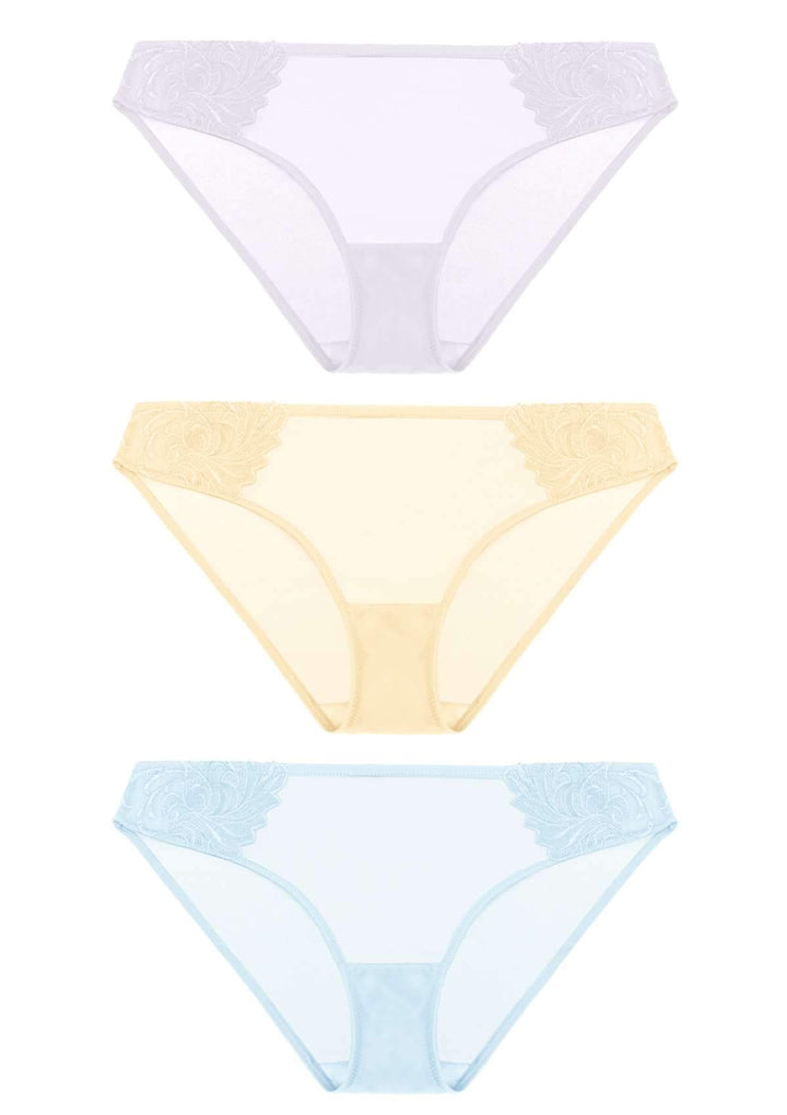 HSIA HSIA Side Embroidered Sexy Panties 3 Pack S / Light Blue
