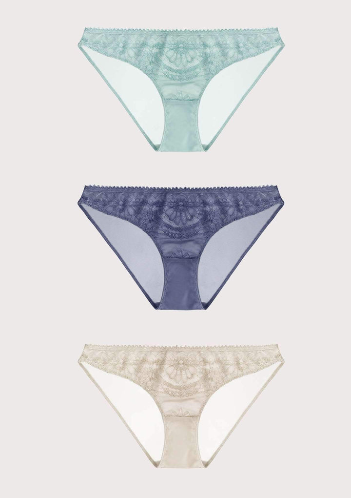 HSIA HSIA Sexy Breathable Bikini Panties 3 Pack S / Light Blue+Blue+Linen