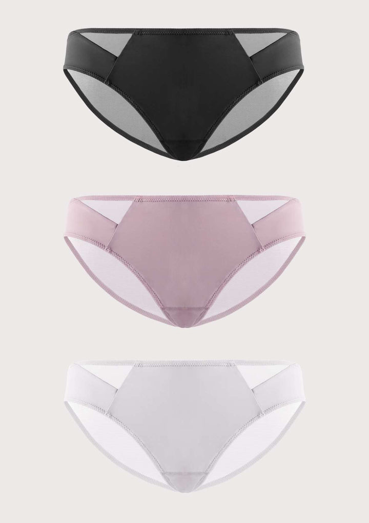 HSIA HSIA Geometric Breathable Panties 3 Pack S / Black+Purple+Pink