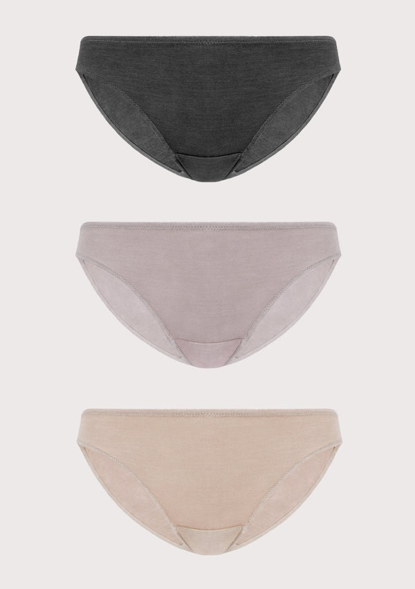 HSIA HSIA Comfort Cotton Panties 3 Pack S / Black+Pink+Beige