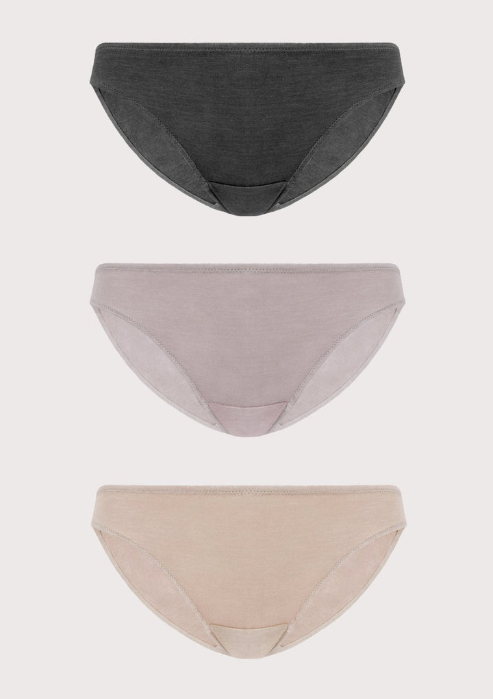 HSIA HSIA Comfort Cotton Panties 3 Pack S / Black+Pink+Beige