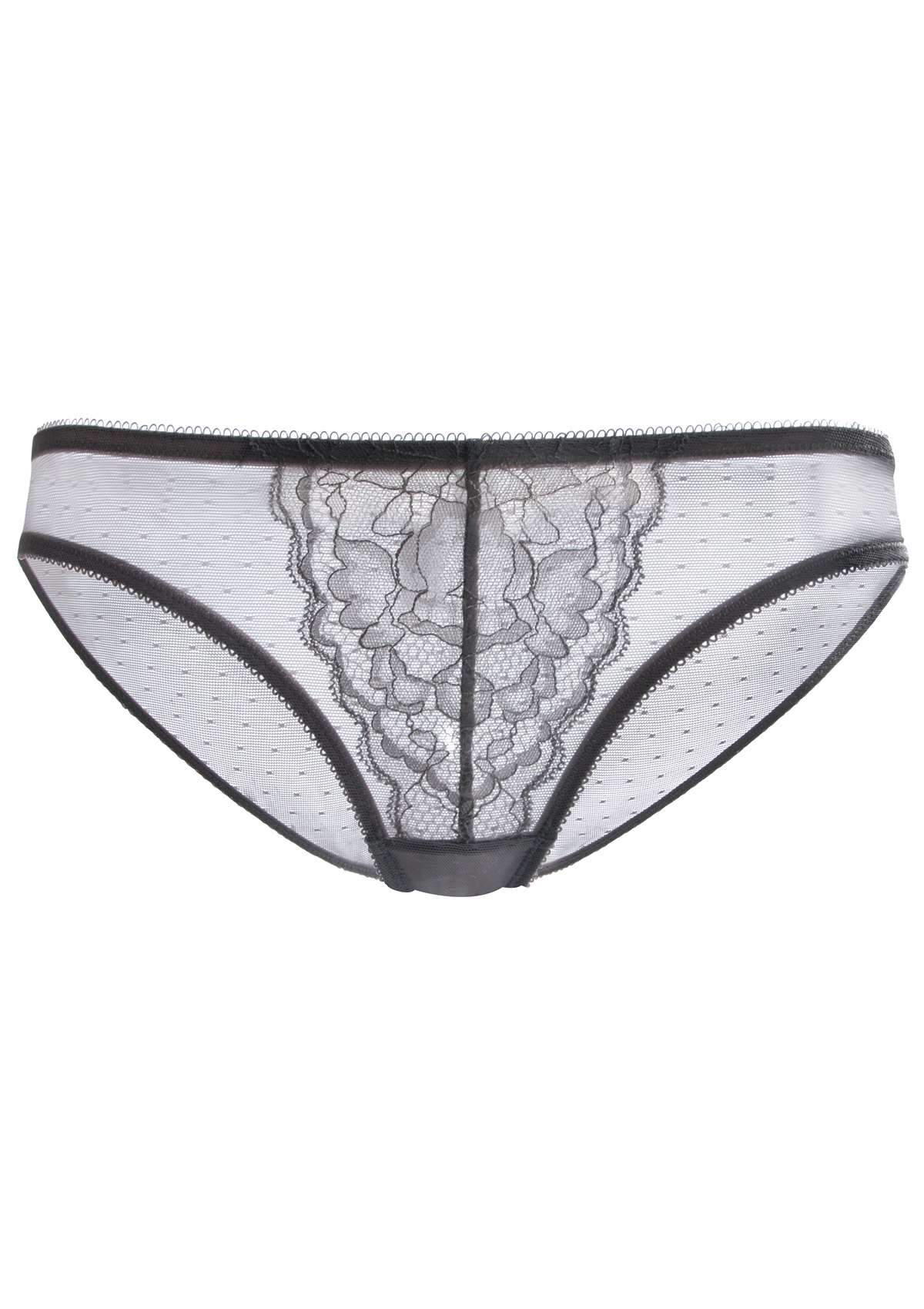 Enchante Lace Dark Gray Bikini Underwear - HSIA