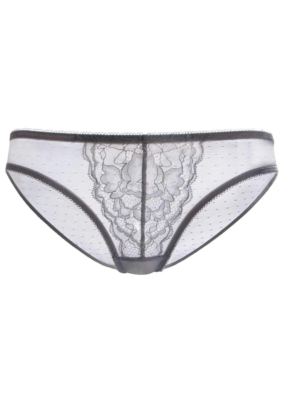 Enchante Lace Light Gray Bikini Underwear - HSIA
