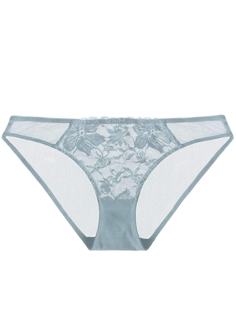 HSIA Breathable Sexy Lace Pewter Blue Bikini Underwear