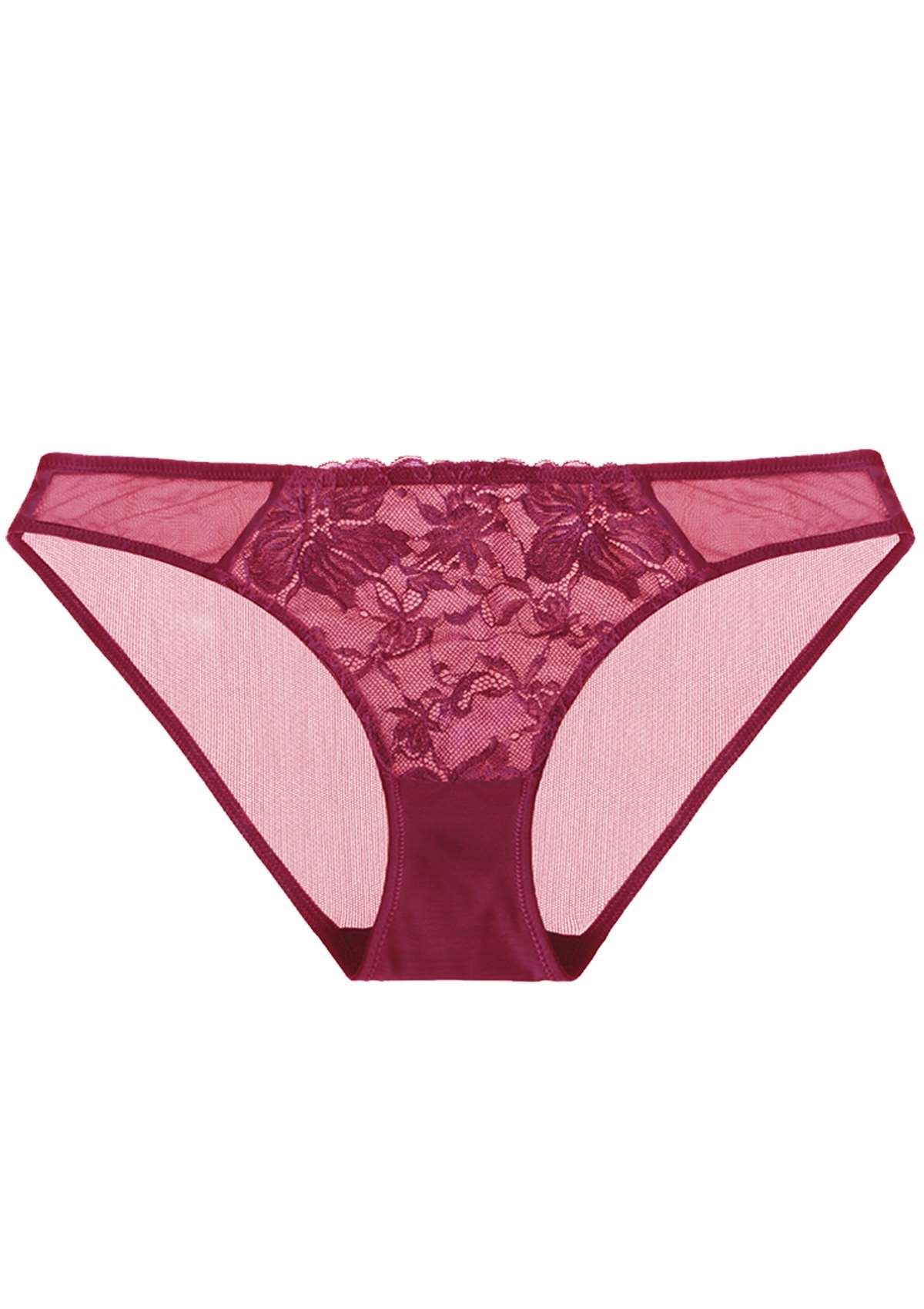 Pretty In Petals Red Lace Bikini Underwear - HSIA