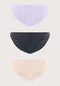 HSIA Ribbed Knit Cotton Bikini Underwear 3 Pack - HSIA
