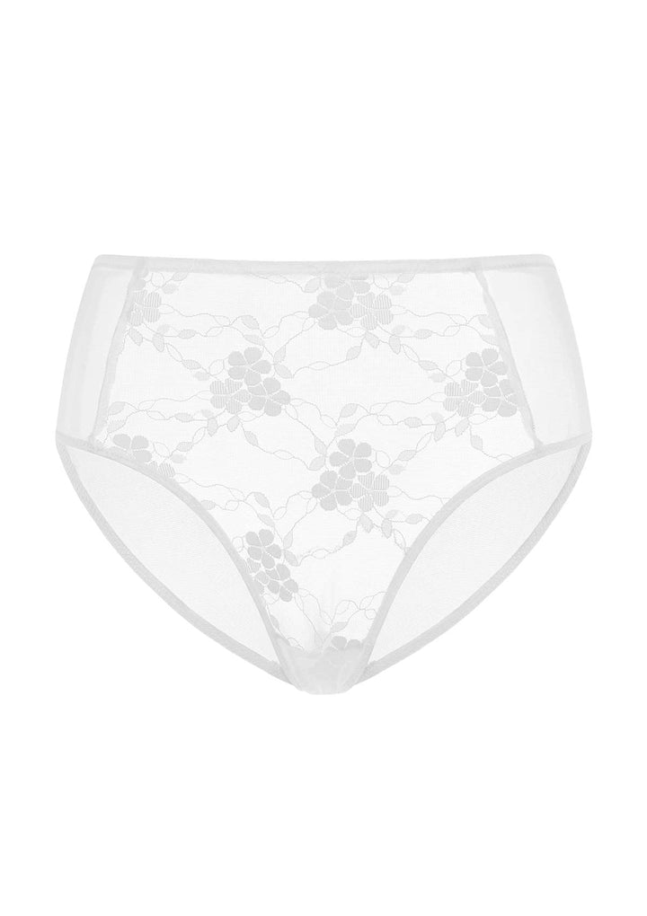 HSIA Spring Romance High-Rise Floral Lace Brief Underwear M / White