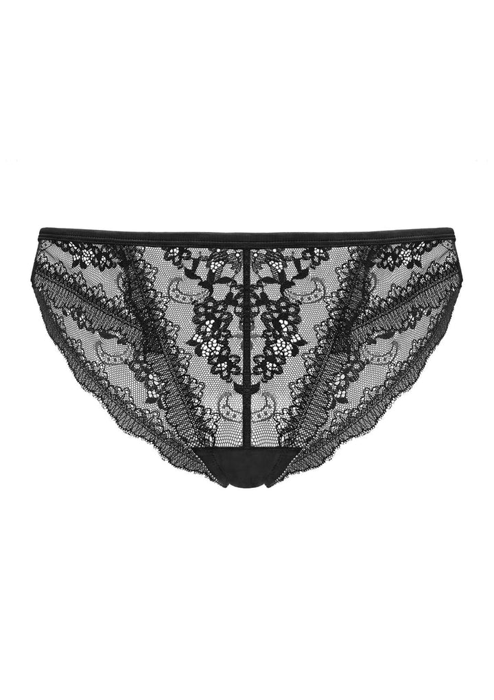 HSIA HSIA Floral Bridal Lace Back Black Cheeky Underwear Black / S