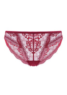 HSIA Floral Bridal Lace Back Burgundy Bikini Underwear - HSIA