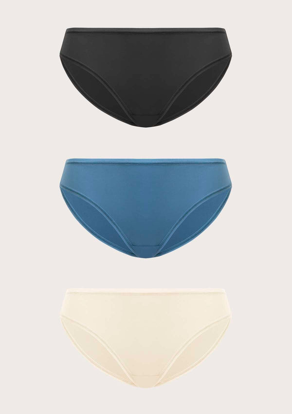 HSIA HSIA Smooth Comfort Hipster Underwear 3 Pack S / Black+Blue+Beige