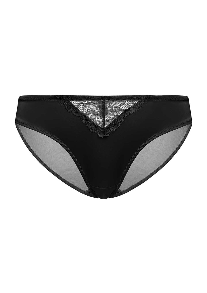 HSIA HSIA Satin Floral Lace Bikini Underwear M / Black