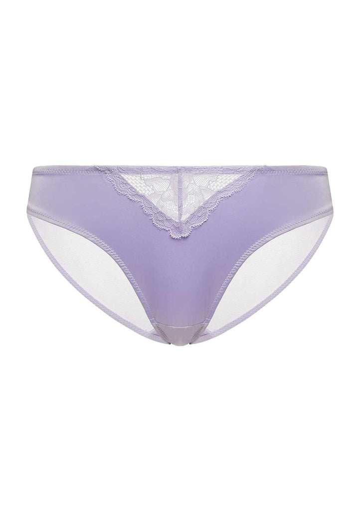 HSIA HSIA Purple Satin Floral Lace Bikini Underwear S / Purple
